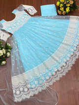 georgette gown with dupatta