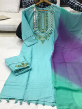 blue Straight kurta set