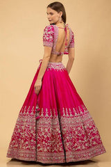 pink trendy  embroidery work  lehenga choli for women's