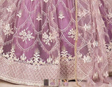 purple embroidery work floral lehenga choli with dupatta for women