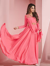 Pink Strapless evening dresses
