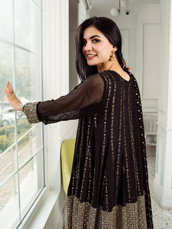 black georgette kurtis