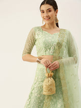 pista color nett embroidery lehenga choli for women's