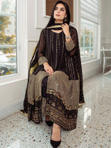 Black and gold new designer heavy embroidery and sequence work sharara plazo