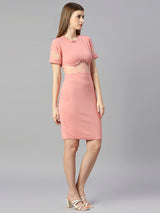 cotton round neck women's regular fit dress