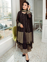 Black and gold new designer heavy embroidery and sequence work sharara plazo