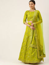 light green silk lehenga choli for women