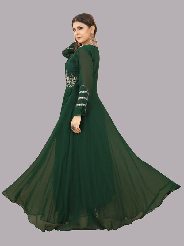 HEVY GEORGETTE EMBROIDARY WORK GOWN.