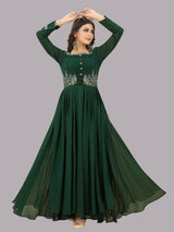 HEVY GEORGETTE EMBROIDARY WORK GOWN.