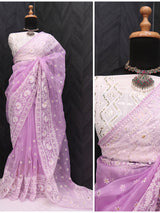 Linen saree