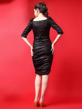 black designer cotton round neck women's regular  dress