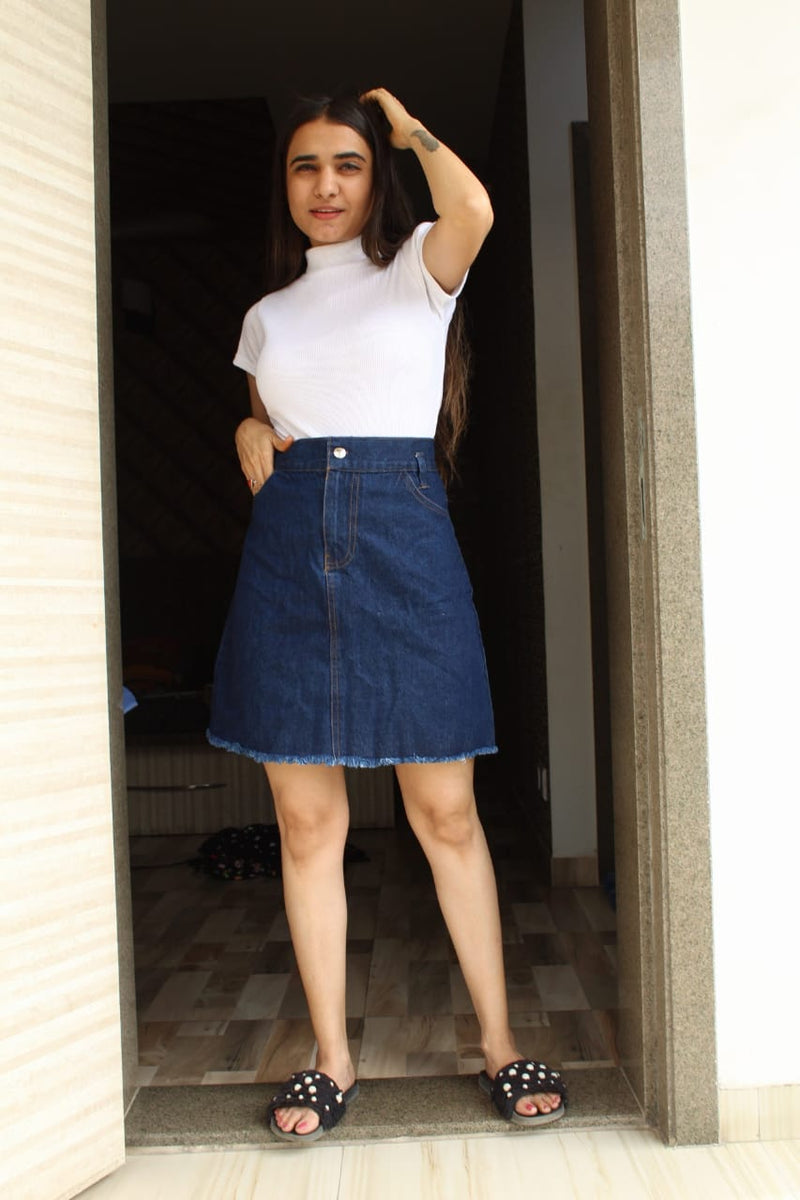 New designer trendy and stylist  women 1 button denim skirts  for girls and women .