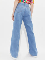 New designer trendy and stylist bel bottom plane jeans for girls and women .