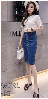 New designer trendy and stylist woolen button denim fabric skirts  for girls and women .