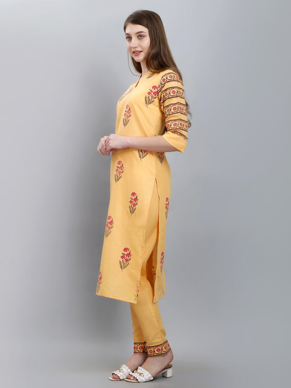 yellow designer kurti with pant