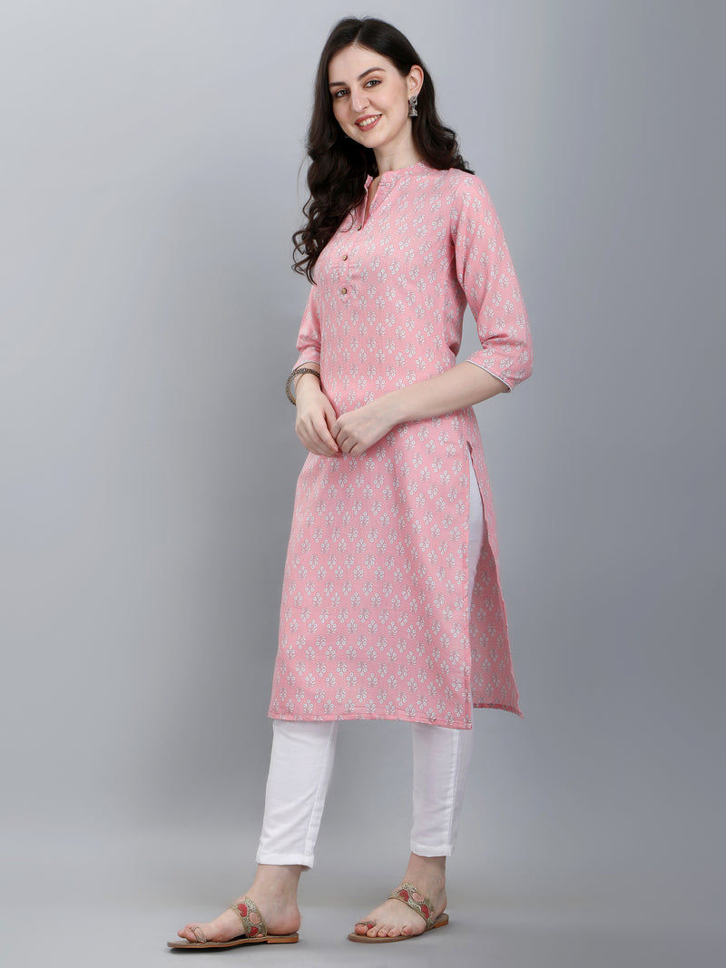 pink cotton casual wear kurti