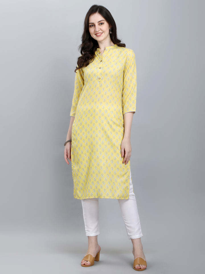 yellow designer kurtis