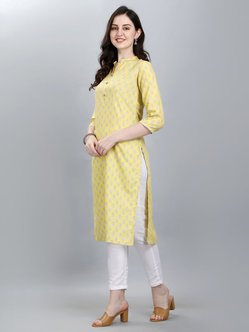 yellow designer cotton casual wear kurtis