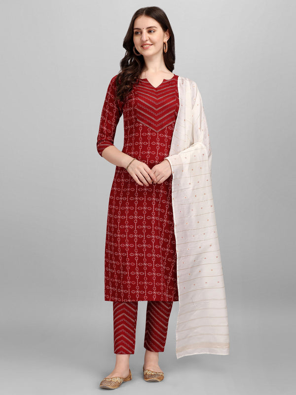 red casual wear kurtis