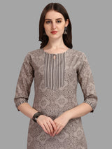 grey cotton designer casual wear dress