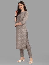 grey designer cotton dress