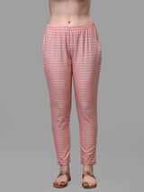 Women's Peach Color Cotton Kurti With Pant