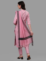 Women's Pink Color Cotton Kurti With Pant