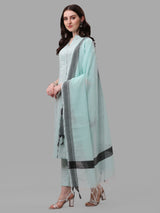 Women's Sky Color Cotton Kurti With Pant