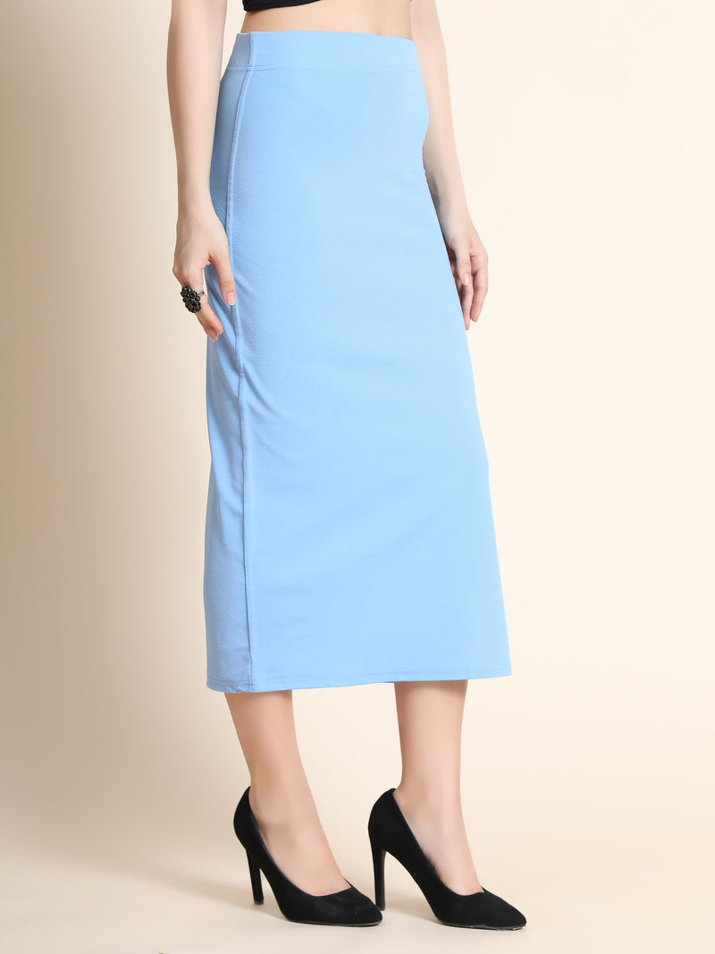 Sky Blue Cotton Lycra Women's Regular Fit Shapewear