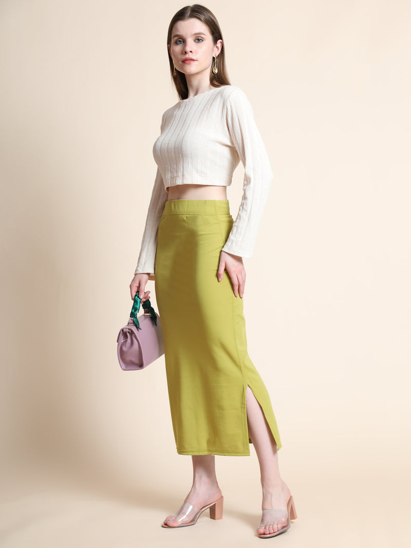 light green cotton lycra women's regular fit shapewear