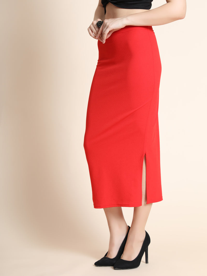 Red Cotton Lycra Women's Regular Fit Shapewear