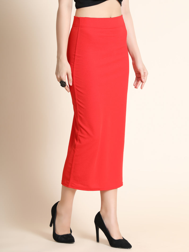 Red Cotton Lycra Women's Regular Fit Shapewear