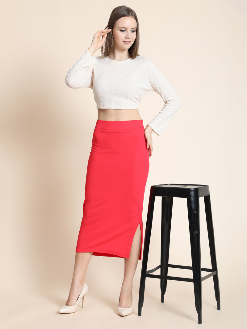 light red cotton lycra women's regular fit shapewear