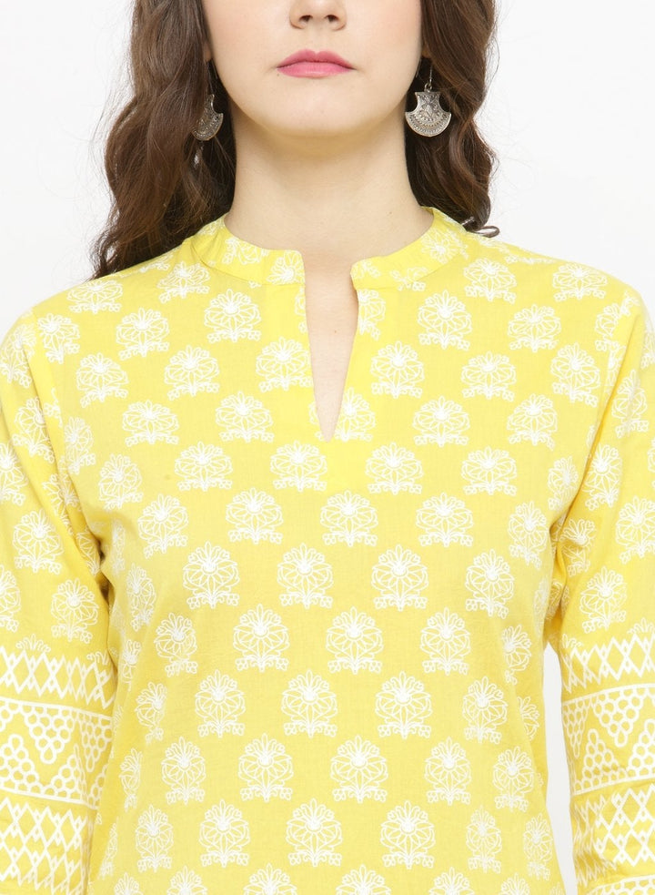 Yellow party wear kurta for women