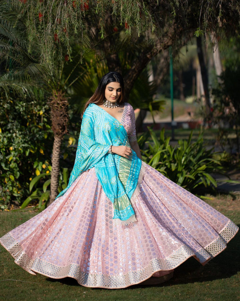 Pink and Blue Designer Party Wear Lehenga Set | Party wear lehenga, Indian  lehenga, Lehenga choli online