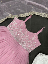 pink georgette dress