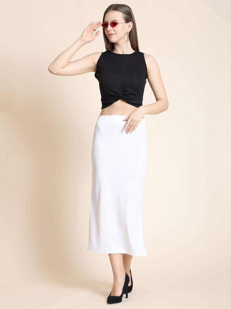White Cotton Lycra Women's Regular Fit Shapewear