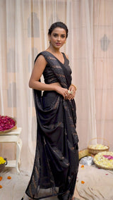 black rich silk sarees