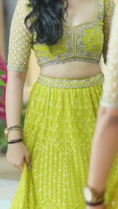 yellow bridal lehenga choli