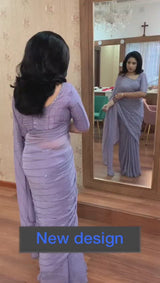 purple designer wedding saree