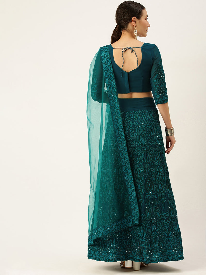 green gerogette Embroidery Work lehenga choli for women