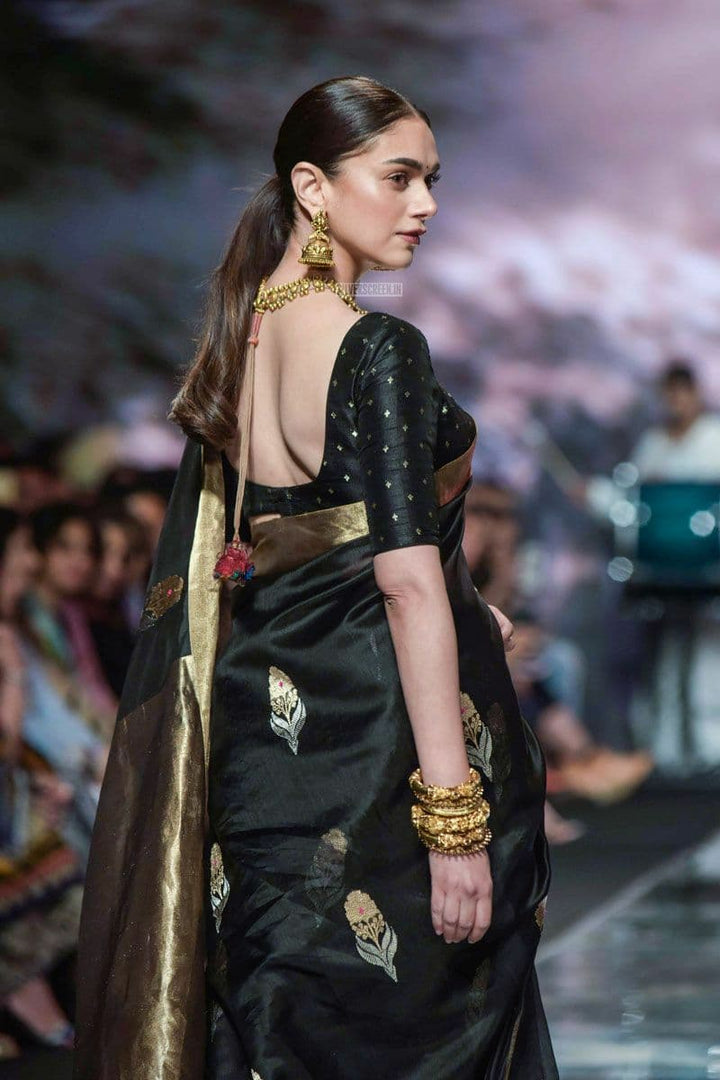 black saree party wear