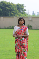 multicolor digital japan satin silk printed  fancy saree for women